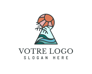Tropical Vacation Keyhole Logo