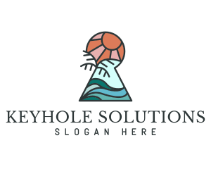Keyhole - Tropical Vacation Keyhole logo design