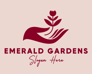 Rose Gardener Hand  logo design