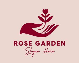Rose - Rose Gardener Hand logo design
