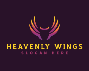 Wings Angel Halo logo design