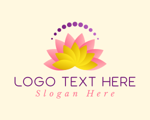 Water Lily - Pink Lotus Flower logo design