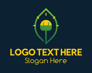 Plug - Leaf Eco Bulb logo design