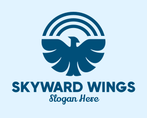 Flying - Blue Flying Bird logo design