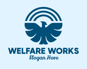 Welfare - Blue Flying Bird logo design
