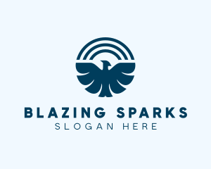 Blue Flying Falcon  logo design