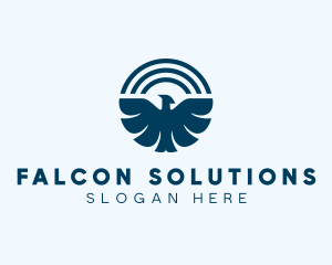 Blue Flying Falcon  logo design