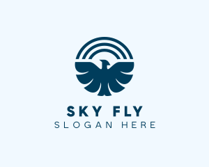 Blue Flying Falcon  logo design