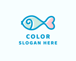 Seafood Fish Heart Logo