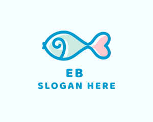 Seafood Fish Heart Logo