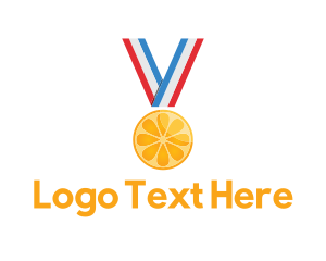 Slice - Orange Fruit Medal logo design