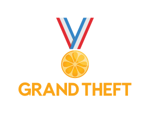 Orange Fruit Medal logo design