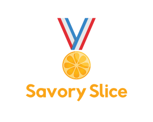 Orange Fruit Medal logo design