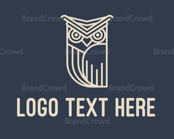 Horned Owl Outline Logo