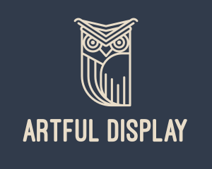 Horned Owl Outline logo design