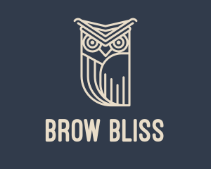 Horned Owl Outline logo design