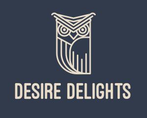 Horned Owl Outline logo design