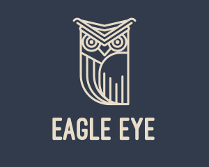 Horned Owl Outline logo design