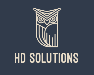 Horned Owl Outline logo design