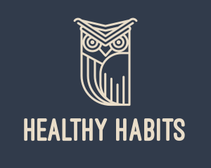 Horned Owl Outline logo design