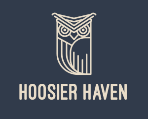 Horned Owl Outline logo design