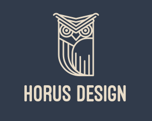 Horned Owl Outline logo design