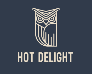 Horned Owl Outline logo design