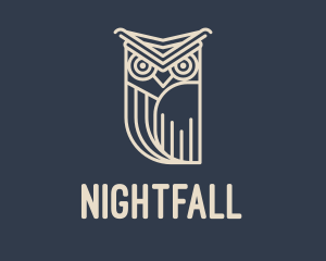 Nocturnal - Horned Owl Outline logo design