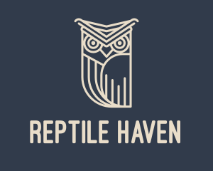 Horned Owl Outline logo design