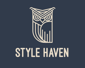 Horned Owl Outline logo design