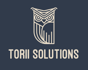 Horned Owl Outline logo design