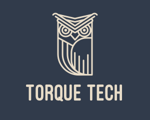 Horned Owl Outline logo design