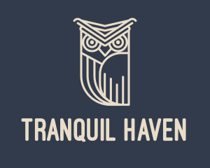 Serenity - Horned Owl Outline logo design