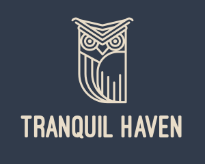 Horned Owl Outline logo design