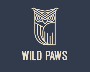 Horned Owl Outline logo design