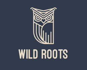 Horned Owl Outline logo design