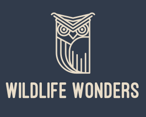 Horned Owl Outline logo design