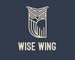 Owl - Horned Owl Outline logo design