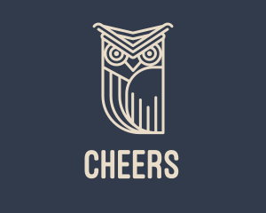 Aviary - Horned Owl Outline logo design