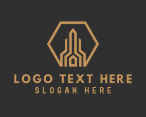 Office Space - Hexagon Building Residence logo design