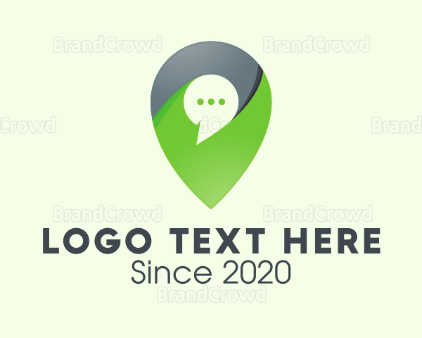 Location Pin Messaging Logo