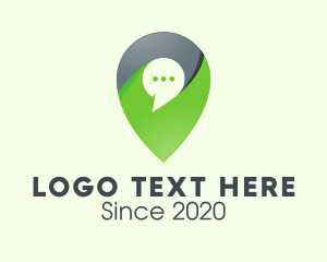 Chat - Location Pin Messaging logo design