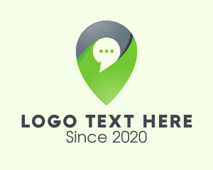 Message - Location Pin Messaging logo design