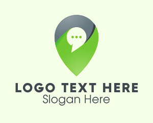 Location Pin Messaging Logo