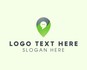 Messaging - Location Pin Messaging logo design