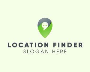 Geolocation - Location Pin Messaging logo design