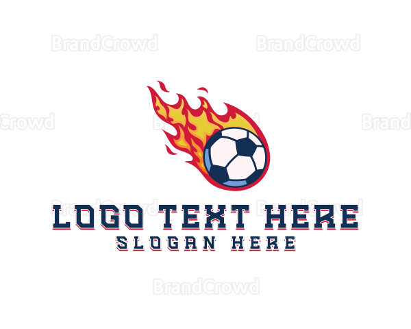 Soccer Fire Ball Logo