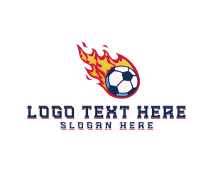 Athlete - Soccer Fire Ball logo design