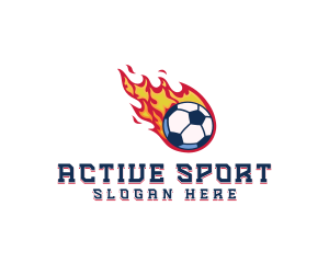 Player - Soccer Fire Ball logo design