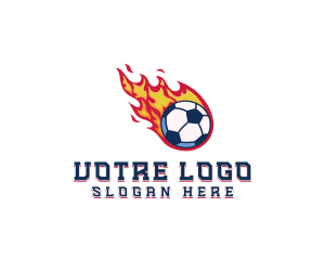 League - Soccer Fire Ball logo design